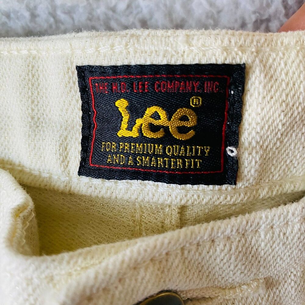 Lee Flare Jeans Womens Size 33‎ Ecru NEW Metallic Shimmer High Rise Heritage - Picture 3 of 12